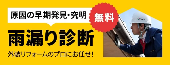 原因の早期発見・究明 雨漏り診断 無料 外装リフォームのプロにお任せ！
